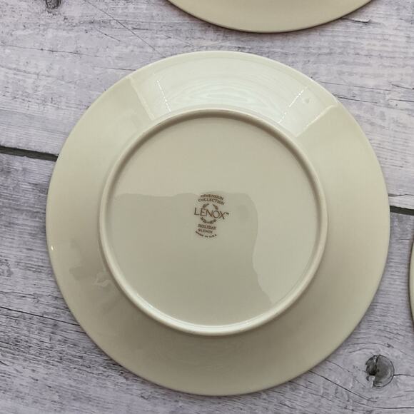 Lenox‎ Holiday Dimension Salad Plates Set Of 4 Holly Berries Gold Trim Lot #2 - Picture 10 of 11